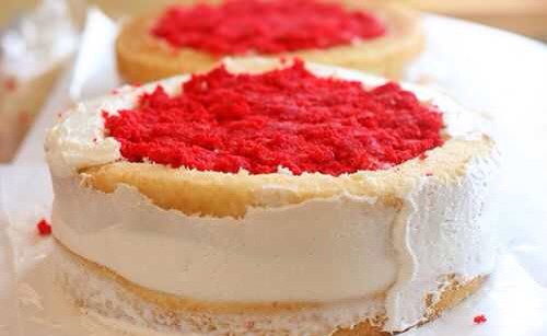 Surprise Heart Cake Tutorial. Includes Recipes For White Cake, Red Velvet Cake And White Frosting.
