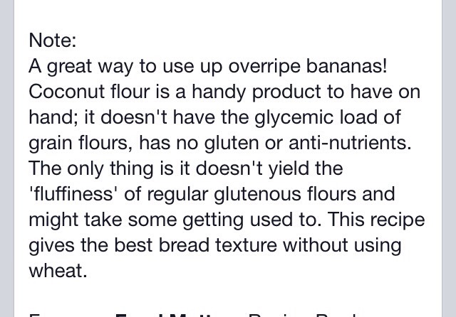 COCONUT & BANANA BREAD RECIPE π