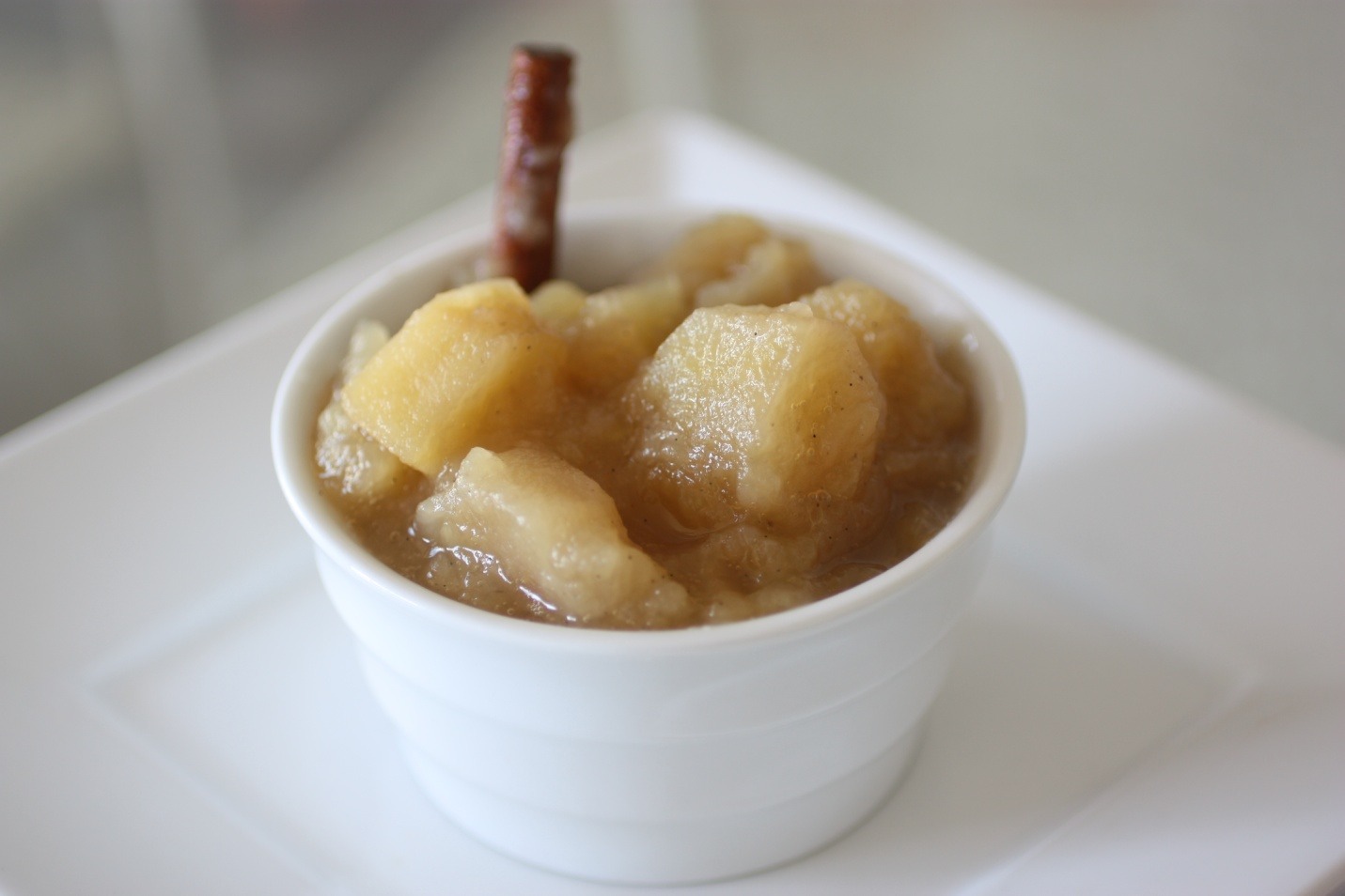 Cinnamon applesauce :)
-1 cup of unsweetened apple sauce
-dash of cinnamon
-1 teaspoon of honey