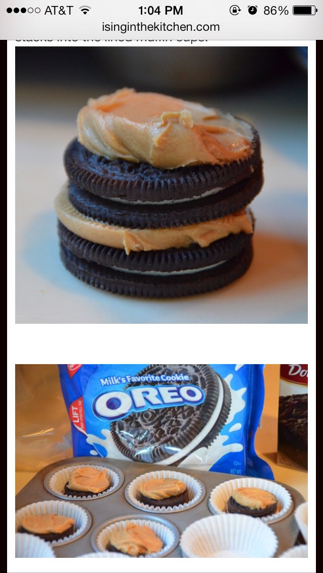 Oreo Peanut Butter Brownie Cupcakes
