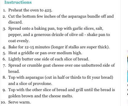 Goat Cheese & Roasted Asparagus Grilled Cheese Sandwich