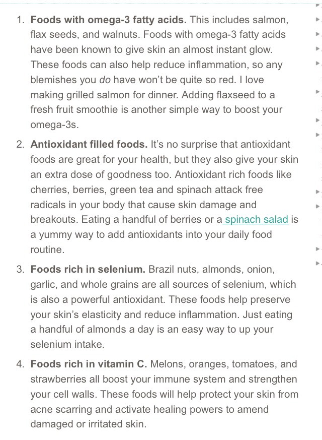 Acne Fighting Foods