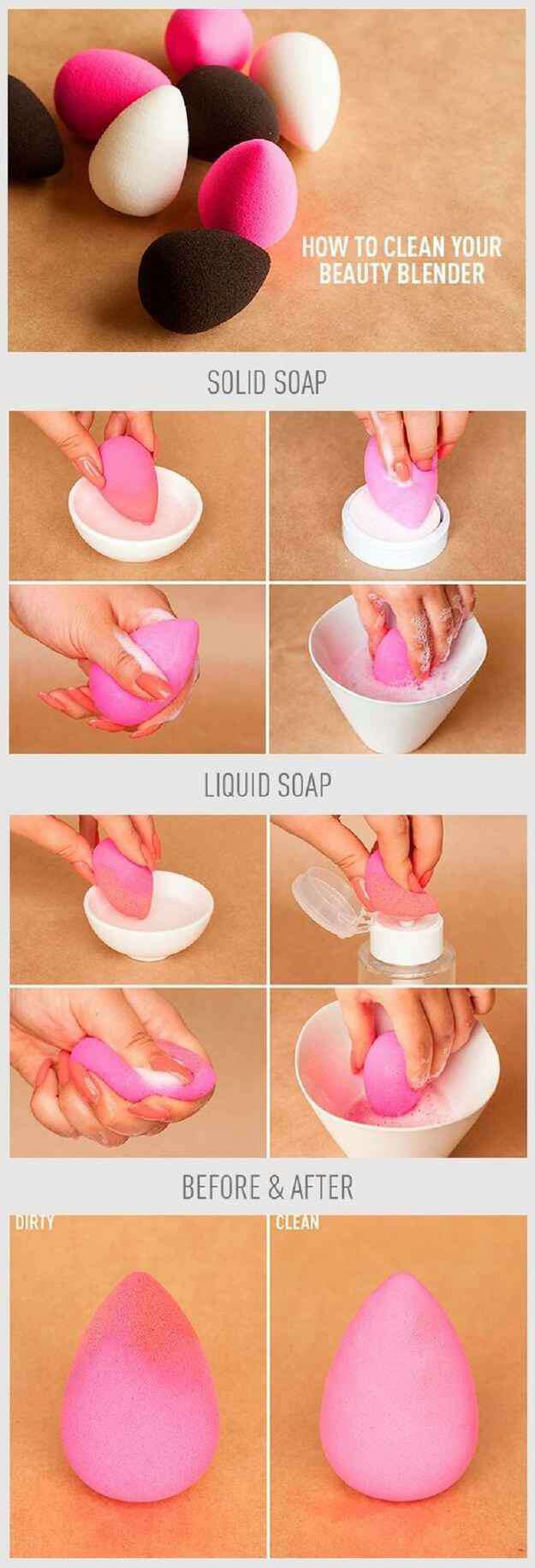 10. Use solid or liquid soap on your sponges at least once a week to keep them bacteria-free.