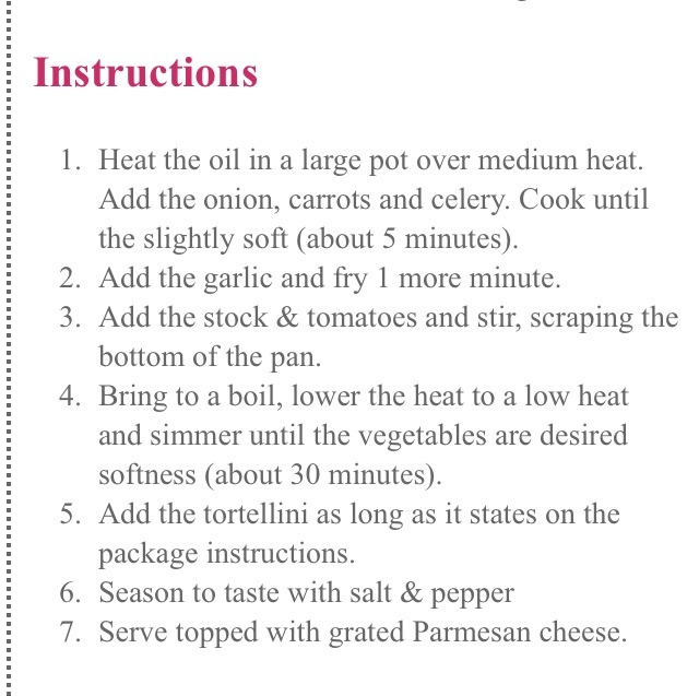 Quick Tortellini Vegetable Soup