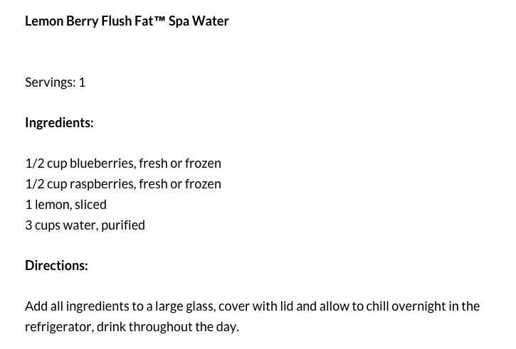 Lemon Berry Flush Fat Spa Water #tipIt #skinnyWater