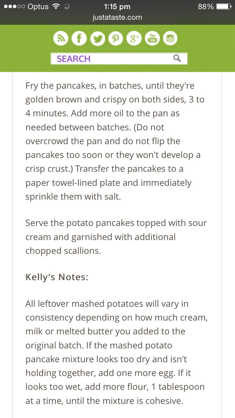 Mashed Potato And Cheese Pan Cakes 