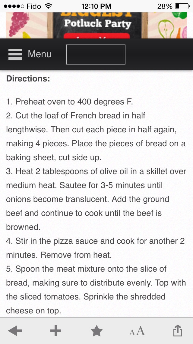 French Bread Pizza