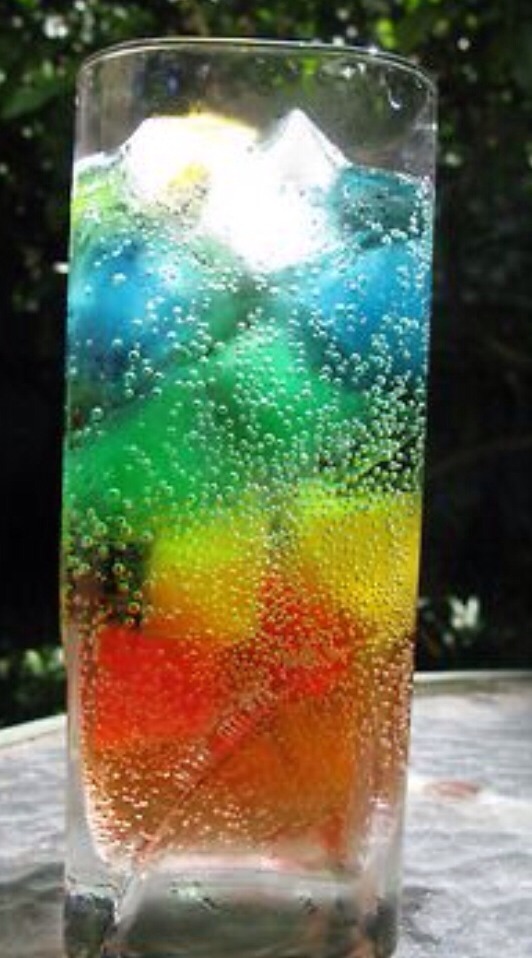 Freeze different kinds of juices, put them in a cup and pore in sprite to make fun summer drinks
