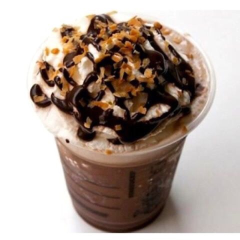 S'mores Frappuccino
Order a Java Chip Frappuccino, add one pump of cinnamon dolce syrup, one pump of toffee nut syrup, and blend in whipped cream