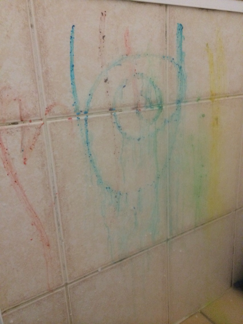 Have fun drawing in the shower/bath.