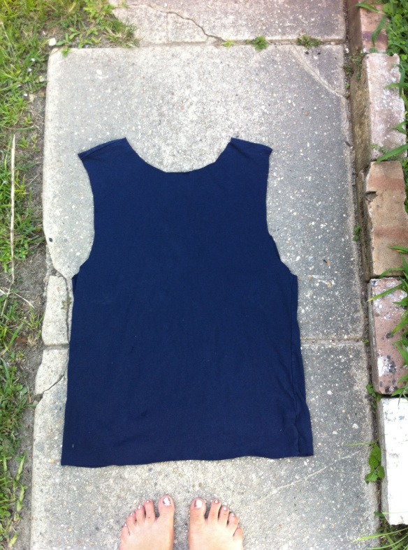 First cut any shirt so that it looks like this