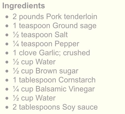 Pork Tenderloin With Brown Sugar And Balsamic Vinegar Glaze
