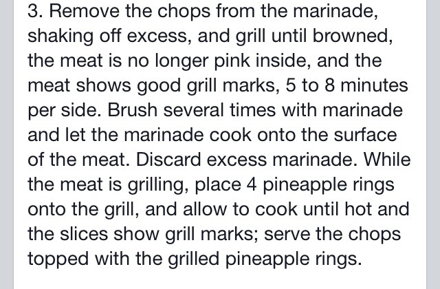 Pineapple Grilled Pork Chops
