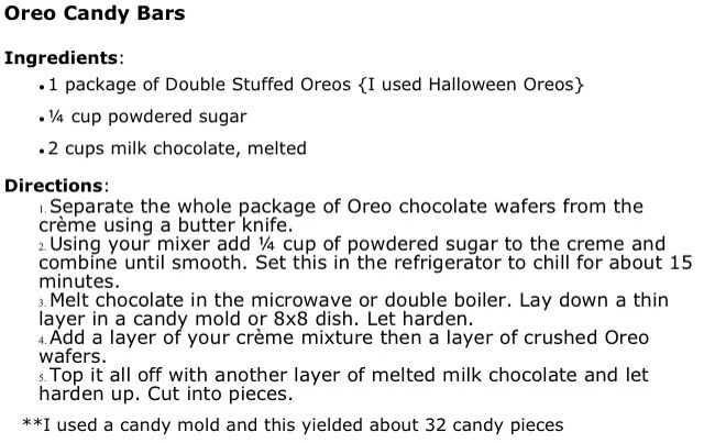 Oreo Cookie Candy Bars