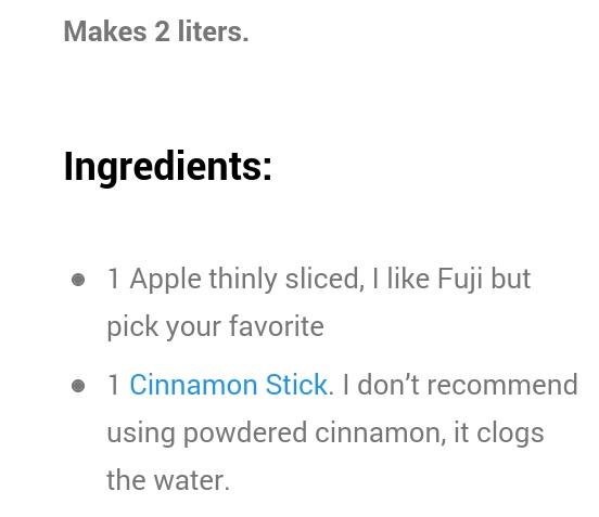 LOOSE 25 lbs IN ONE MONTH ORIGNAL APPLE CINNAMON SPA WATER