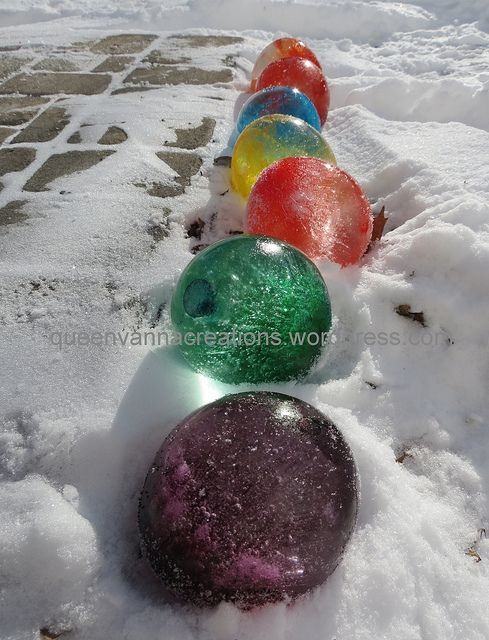 Step 4:
Cut the plastic of the balloon of the ice.


DONE!


Place them where you like but I think they look best when it's done snowing lining the driveway or walkway.