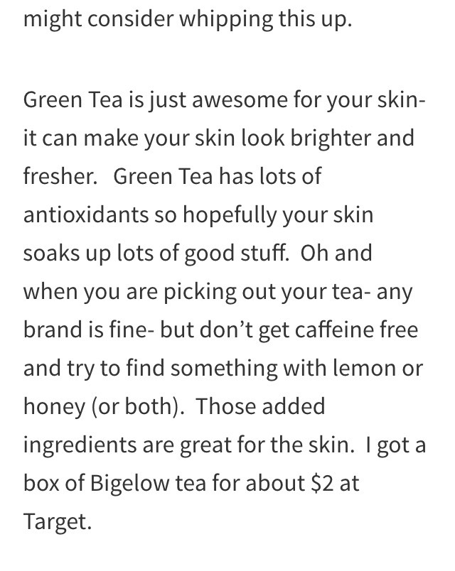 DIY Gorgeous Skin. Green Tea Facial Toner 