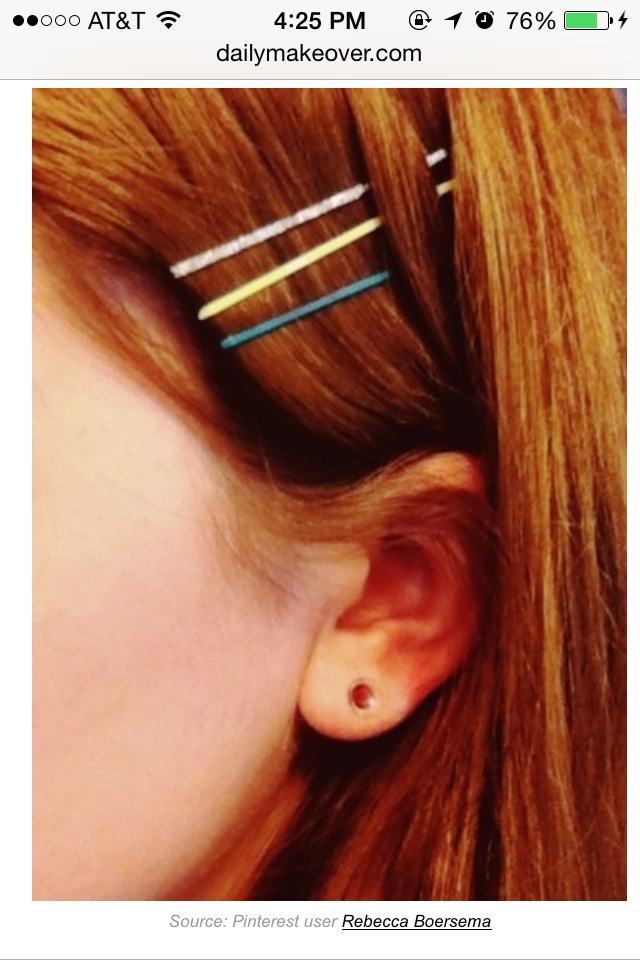 6. Paint a bobby pin with nail polish to create an instant statement hair accessory.