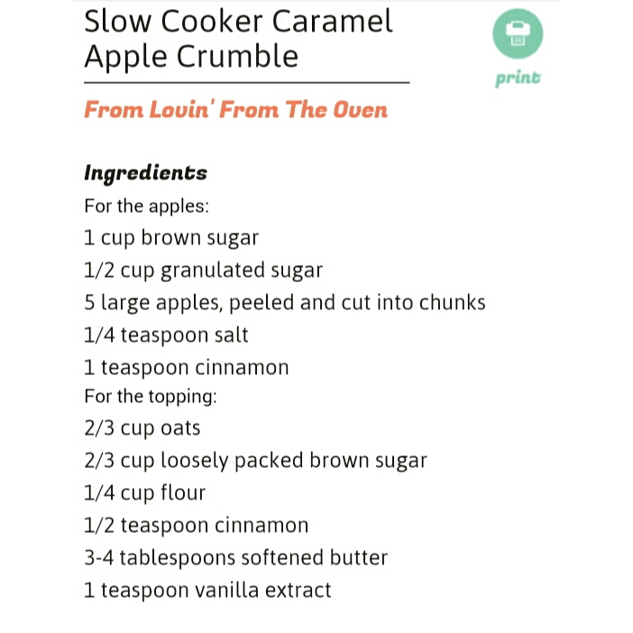 Slow Cooker Caramel Apple Crumble