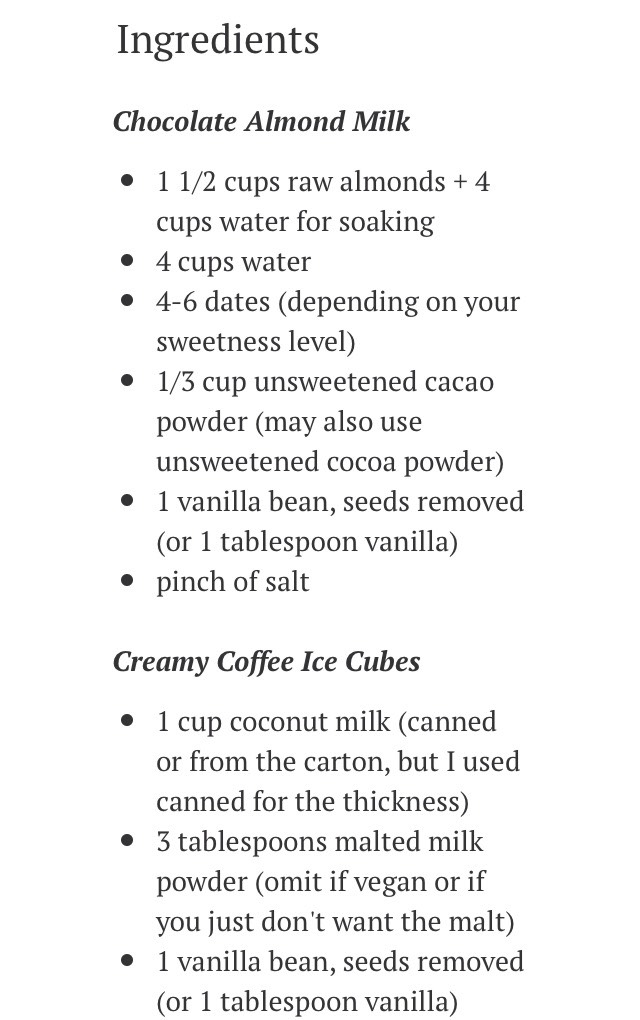Almond Chocolate Milk With Creamy Ice Coffee Cubes 