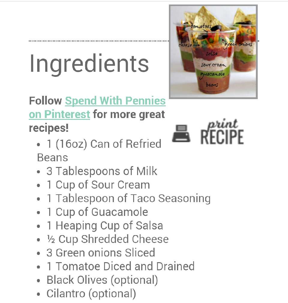 7 Layer Dip In A Cup Appetizer!