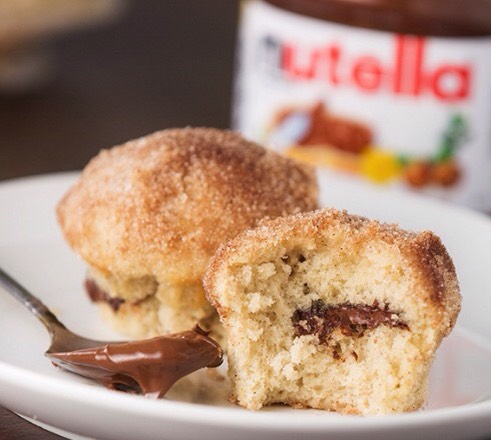 Nutella stuffed cinnamon sugar muffins 