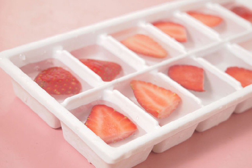 Freeze them in ice cubes. Preferably overnight so they are nice and frozen! 