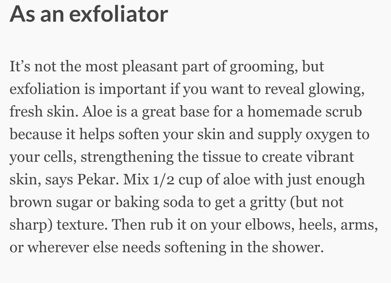 Beauty Uses Of Aloe Vera Gel