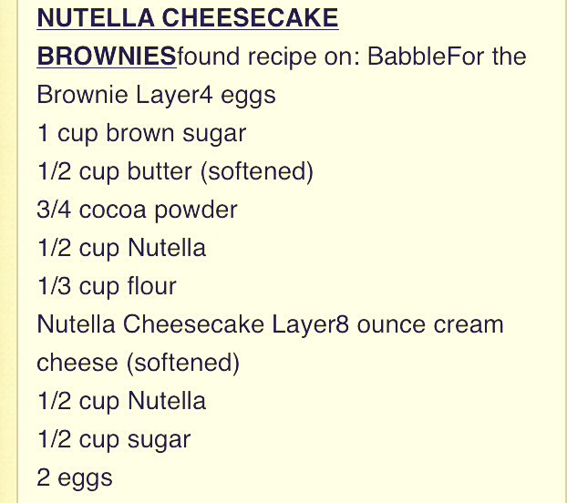 " Nutella Cheesecake Brownies "