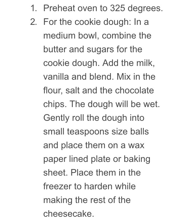 " Delicious Chocolate Chip Cookie Dough Cheesecake"