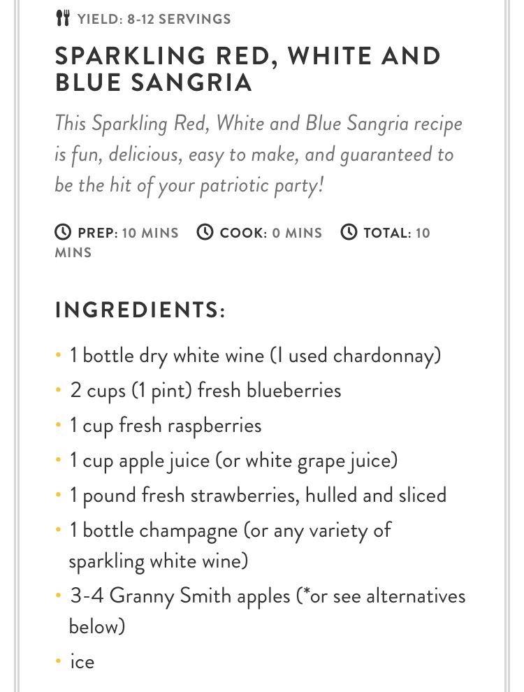 Sparkling Red, White & Blue Sangria 🇺🇸 