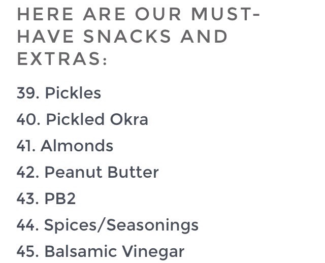 Fit Girl's Grocery List!