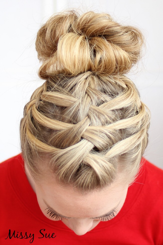 Double Waterfall Triple French Braid Bun. Step By Step. 😍
