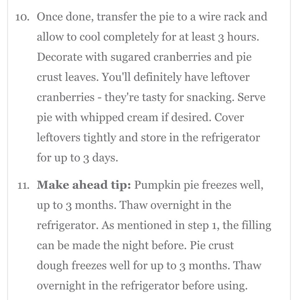 ❤️The Great Pumpkin Pie Recipe!!❤️
