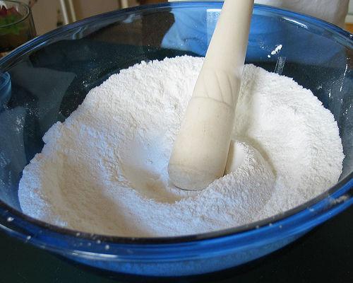 Blend the dry ingredients. Once thoroughly mixed, add in the wet ingredients and mix well.