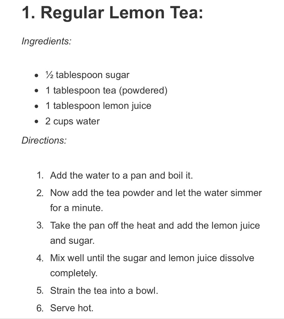 3⃣ Lemon Tea Recipes For Weight Loss. 😍