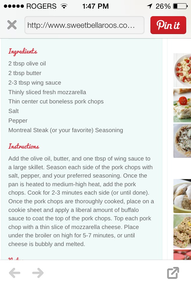 Buffalo Style Mozzarella Porkchops