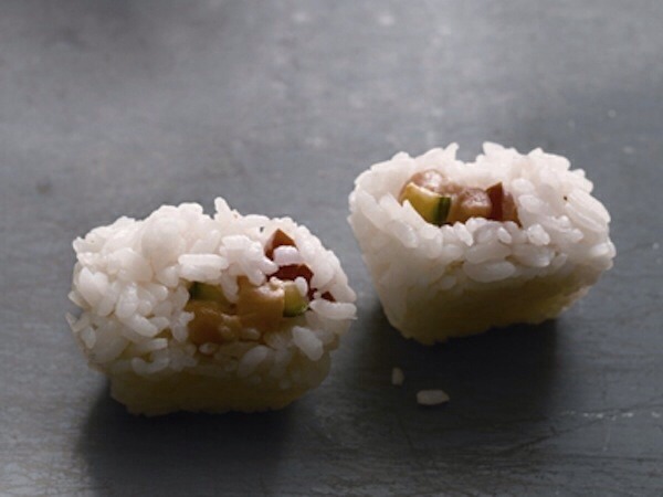 6. Pretend you’re a master sushi roller by using the ice cube tray as a mold.

Blasphemous, sure, but also maybe a little bit brilliant.


