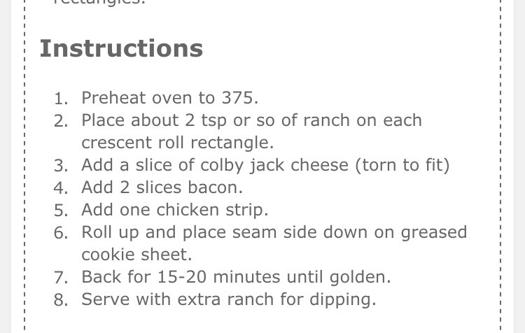 Ranch Chicken Club Roll-ups.