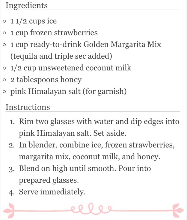 Strawberry Coconut Margarita 🍹🍹