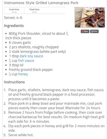 Vietnamese Style Grilled Lemongrass Pork