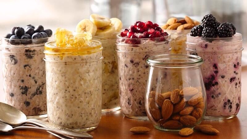 Overnight oats are my favourite because I can just pull it out of the fridge in the morning and leave. Google a recipe that's right for you!