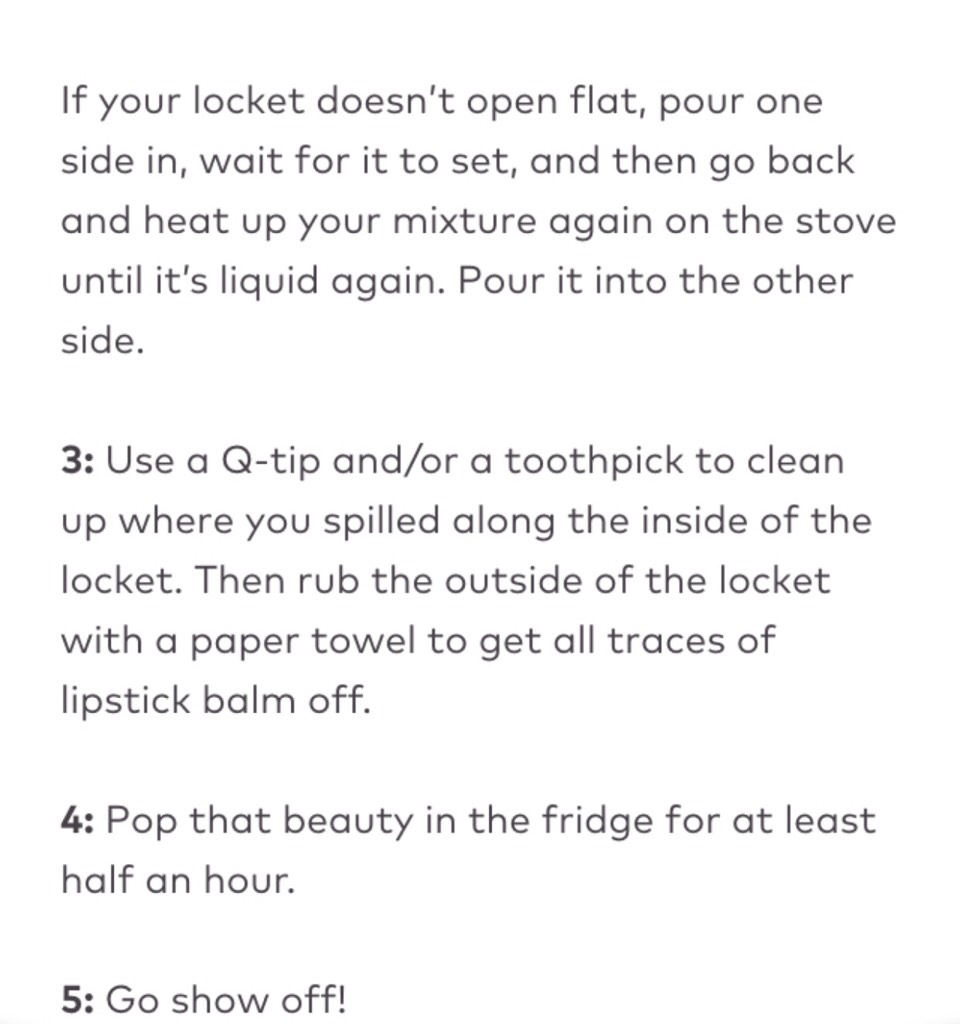 DIY Tinted Lip Balm In A Locket. 