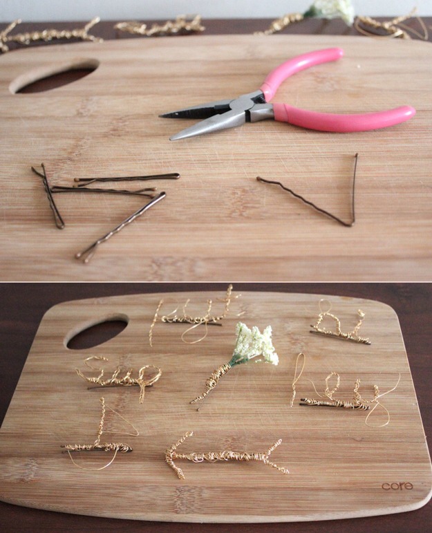 Easy Wire Hair Pins

Full instructions here:
http://weliveupstairs.blogspot.com/2012/07/hair-pin-diy.html?showComment=1342073267921&m=1