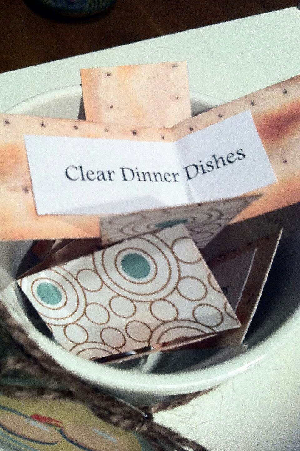 Keep each piece of paper to keep track of rewards.