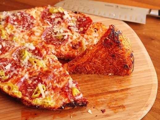 1. Ramen Crust Pizza - Perfect time to bake this peculiar pizza for Super Bowl Sunday.