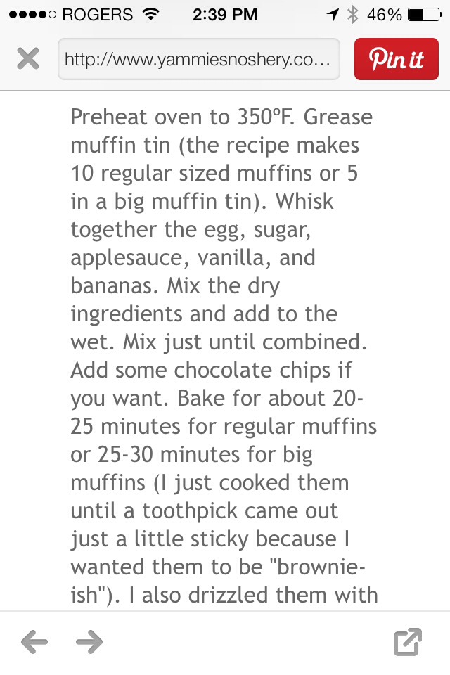 Double Fudge Banana Muffins. Only 100 Calories Each!!!