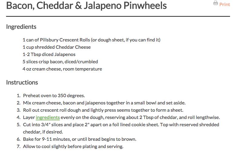 Bacon Cheddar Jalapeño Pinwheels #tipIt
