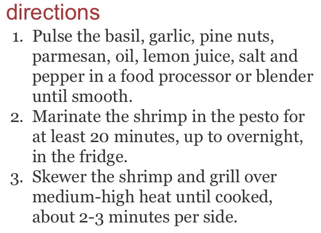 Pesto Grilled Shrimp