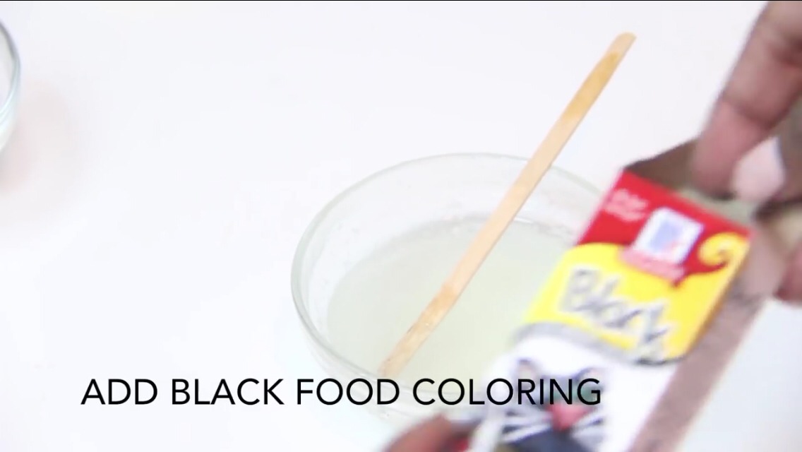 Mix black food coloring into the melted soap and pour into your Oreo mold  